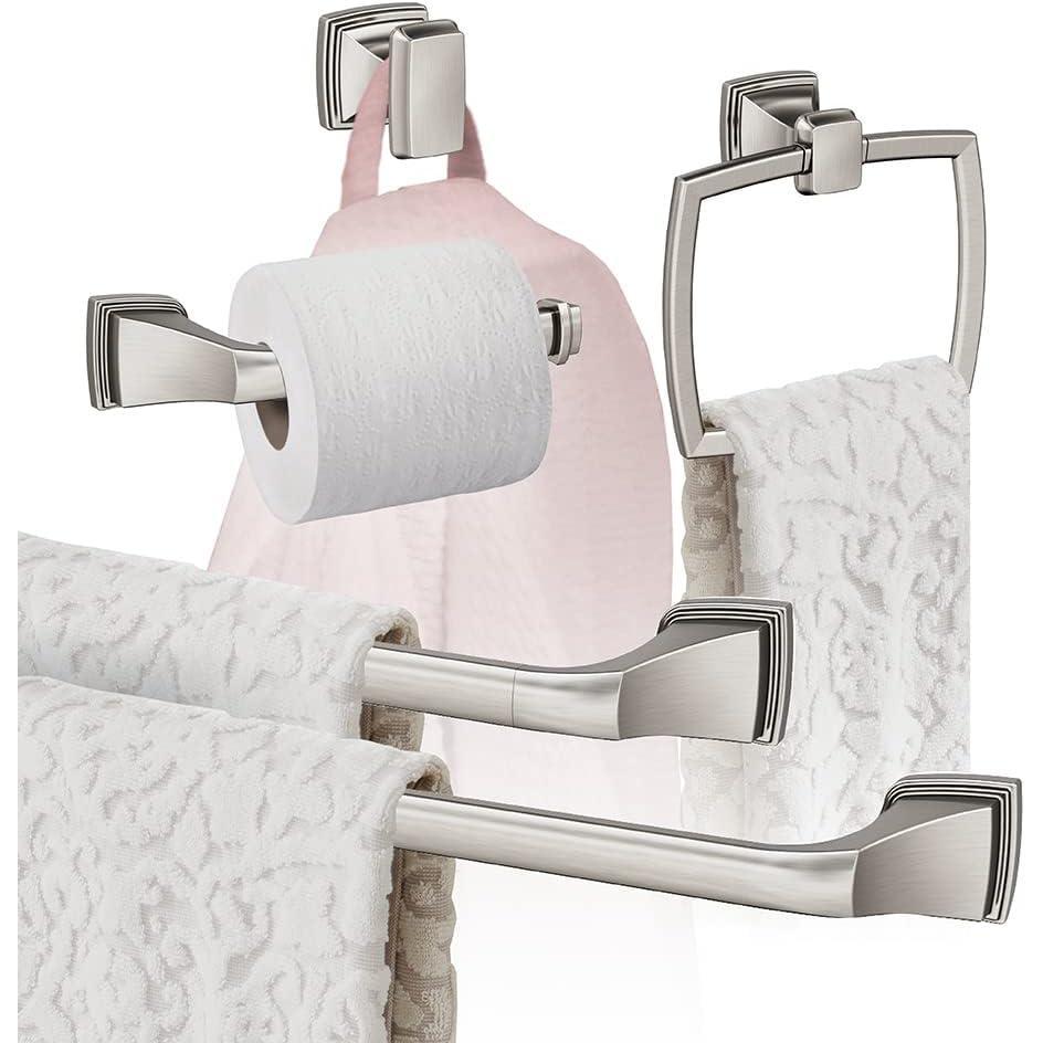 imageAmerock BH36034CZ Champagne Bronze Towel Bar 24 in 610 mm Towel Rack Revitalize Bathroom Towel Holder Bathroom Hardware Bath AccessoriesBrushed Nickel