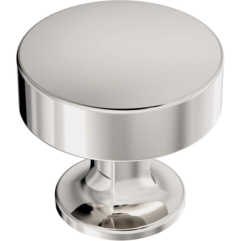 imageAmerock BP37102PN Kitchen Cabinet Knob Polished Nickel Everett 1516 inch 33mm Diameter Cabinet Hardware Round Furniture Knob Dresser Drawer Knob