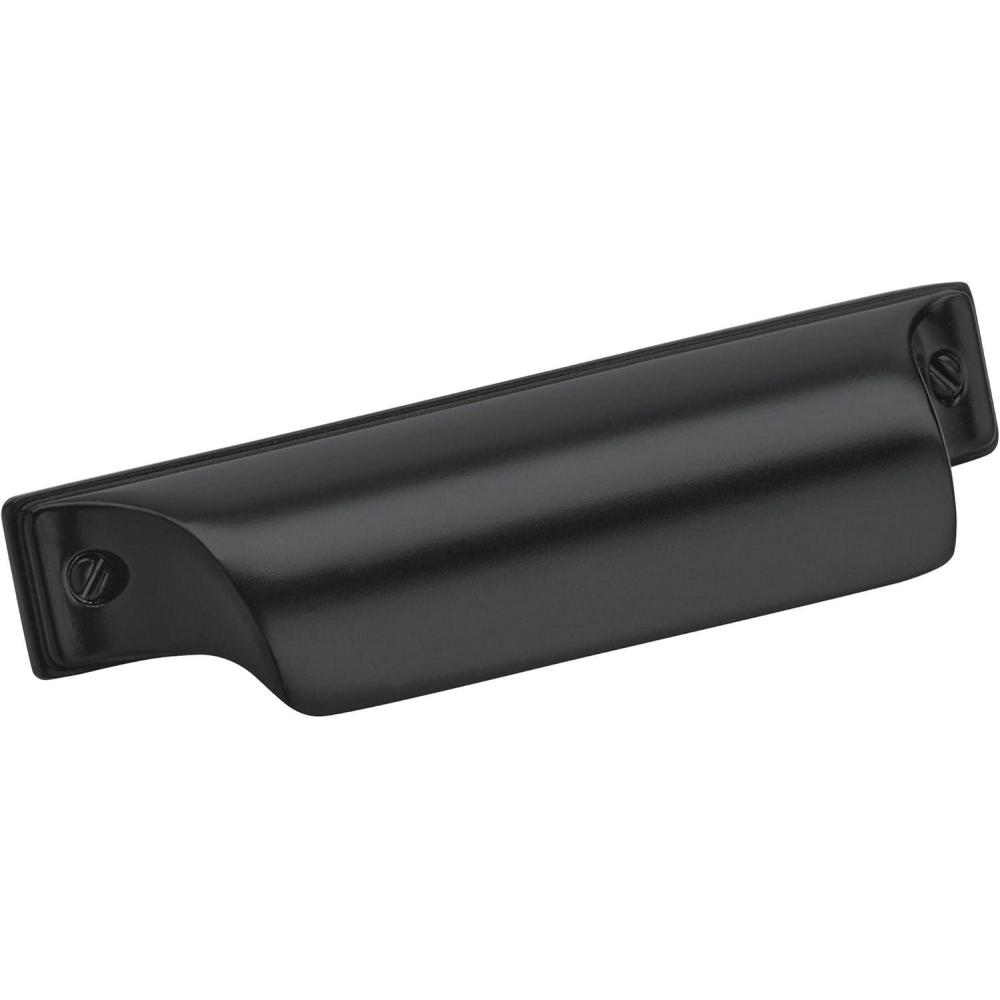 imageAmerock BP452364MB  Kitchen Cabinet Cup Pull  Matte Black  212 in 64 mm CentertoCenter  Jolene  1 Pack  Furniture Hardware  Cabinet Handle  Bathroom Drawer PullMatte Black