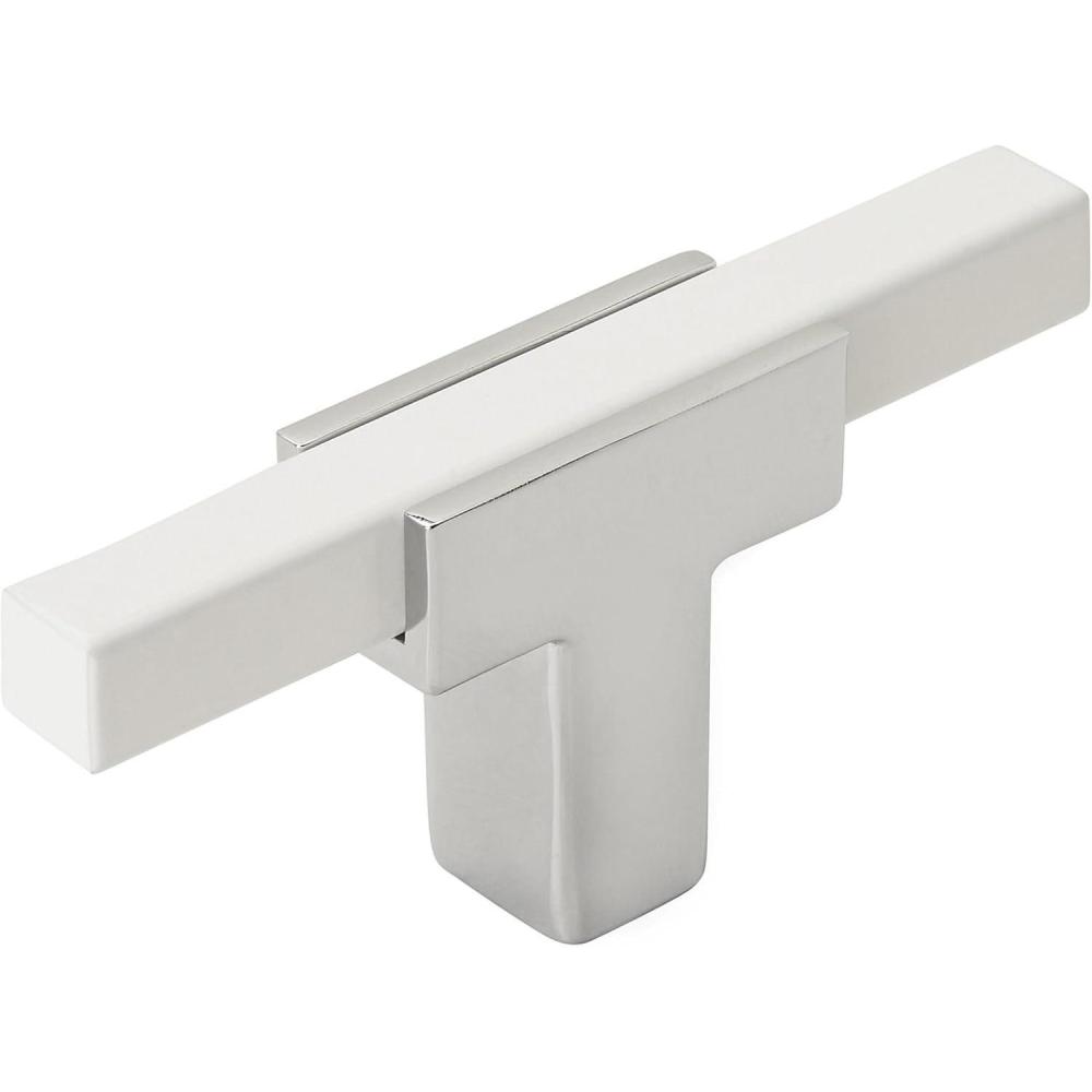 imageAmerock BP6726G10  Kitchen Cabinet Door or Drawer Knob  Polished ChromeSatin Nickel  234 inch 70 mm Length  Urbanite  1 Pack  Furniture Hardware  Bathroom Cabinet HardwarePolished ChromeWhite