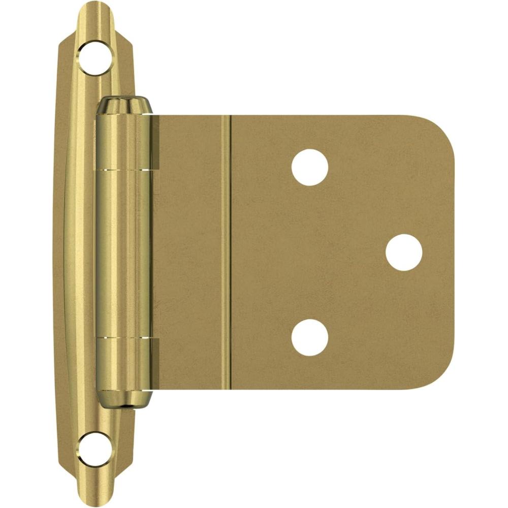 imageAmerock BPR34283  Face Frame Cabinet Hinge  38 inch 10 mm Inset inge  Polished Brass  2 Pack  SelfClosing inge  Face Mount inge  Cabinet Door inge