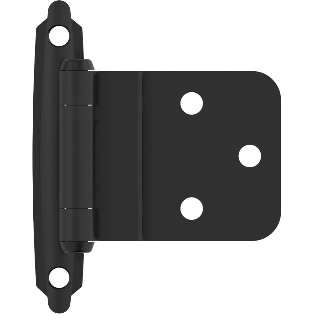 imageAmerock BPR3429CZ Cabinet Hinge Variable Overlay Self Closing Face Mount Champagne Bronze Kitchen Cabinet Door Hinge 1 Pair2 Pack Functional HardwareMatte Black