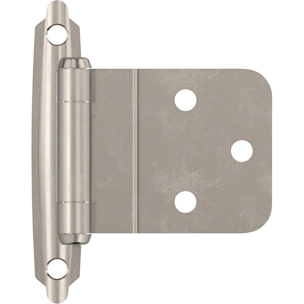 imageAmerock BPR3429CZ Cabinet Hinge Variable Overlay Self Closing Face Mount Champagne Bronze Kitchen Cabinet Door Hinge 1 Pair2 Pack Functional HardwareSterling Nickel