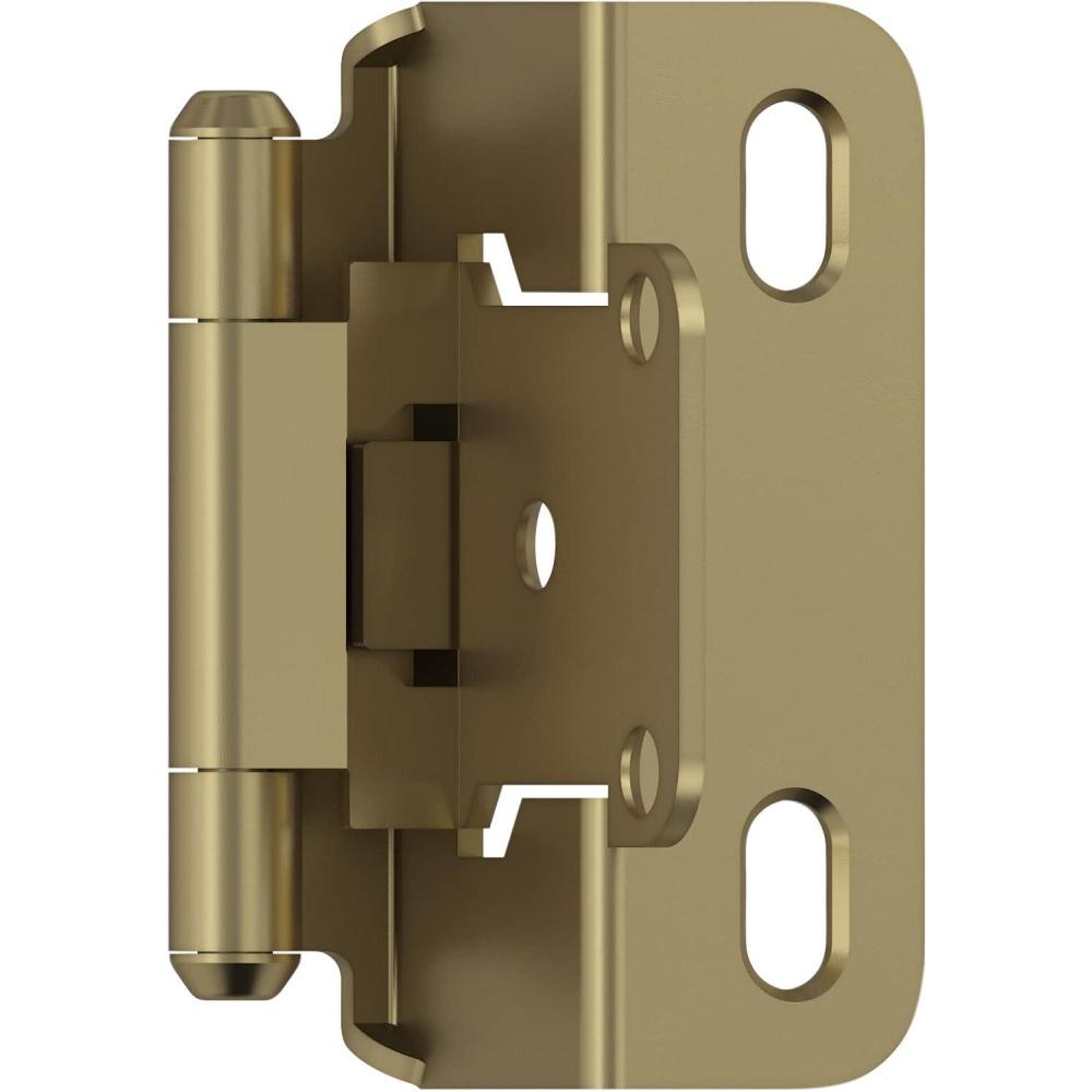 imageAmerock BPR7540BB Cabinet Hinge 12 in 13 mm Overlay Self Closing Full Wrap Burnished Brass Kitchen Cabinet Door Hinge 1 Pair2 Pack Functional HardwareGolden Champagne