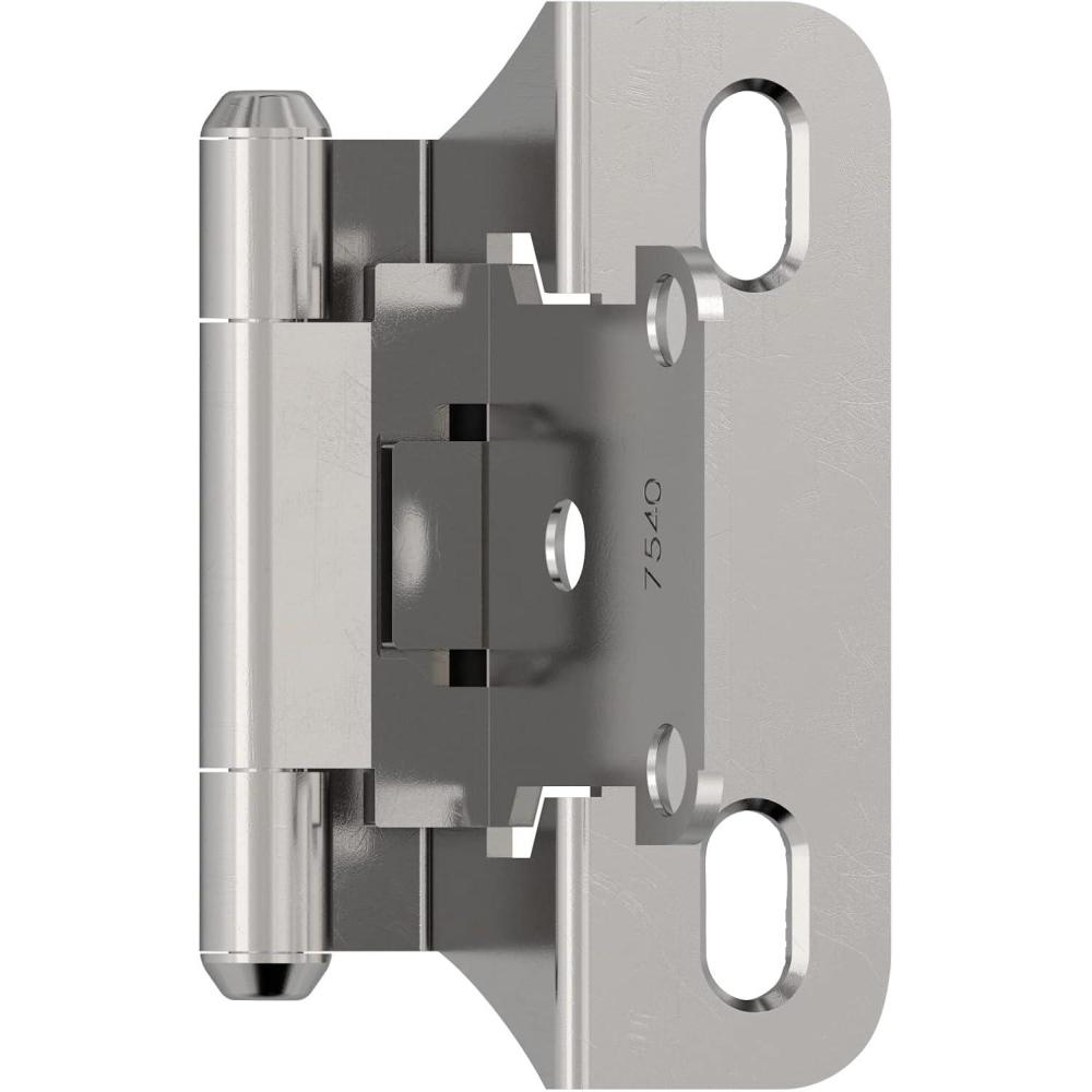 imageAmerock BPR7540BB Cabinet Hinge 12 in 13 mm Overlay Self Closing Full Wrap Burnished Brass Kitchen Cabinet Door Hinge 1 Pair2 Pack Functional HardwarePolished Chrome