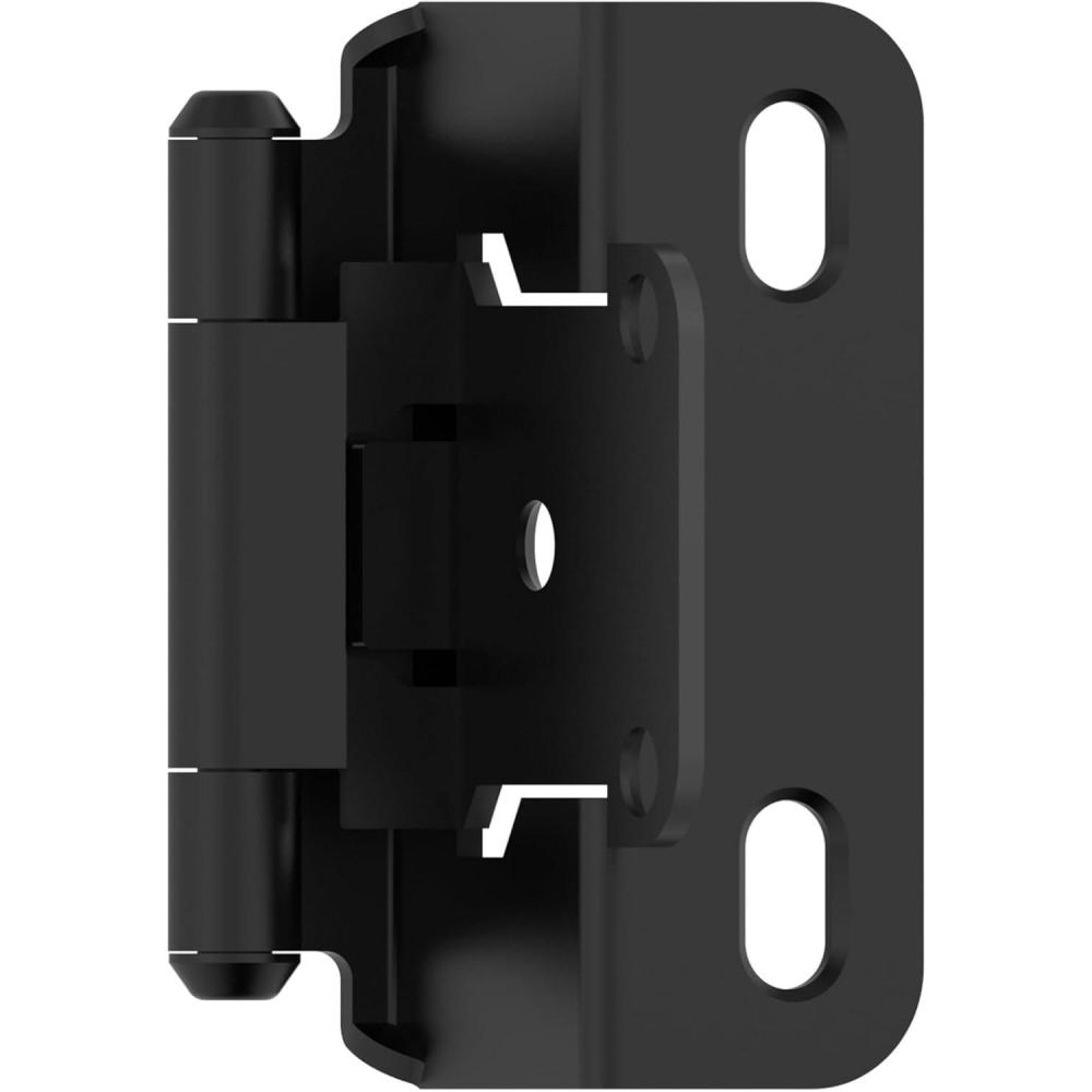 imageAmerock BPR7540BB Cabinet Hinge 12 in 13 mm Overlay Self Closing Full Wrap Burnished Brass Kitchen Cabinet Door Hinge 1 Pair2 Pack Functional HardwareMatte Black