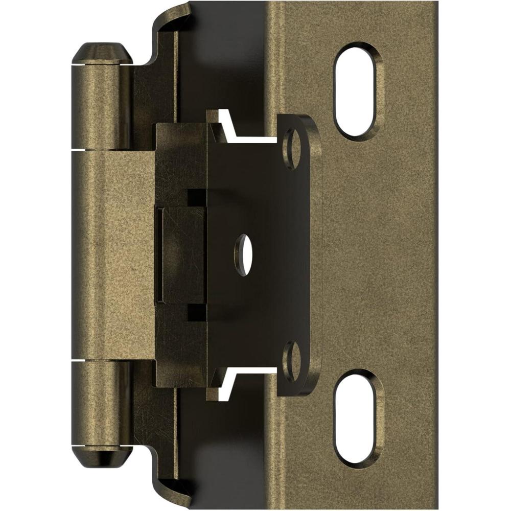 imageAmerock BPR7540BB Cabinet Hinge 12 in 13 mm Overlay Self Closing Full Wrap Burnished Brass Kitchen Cabinet Door Hinge 1 Pair2 Pack Functional HardwareBurnished Brass