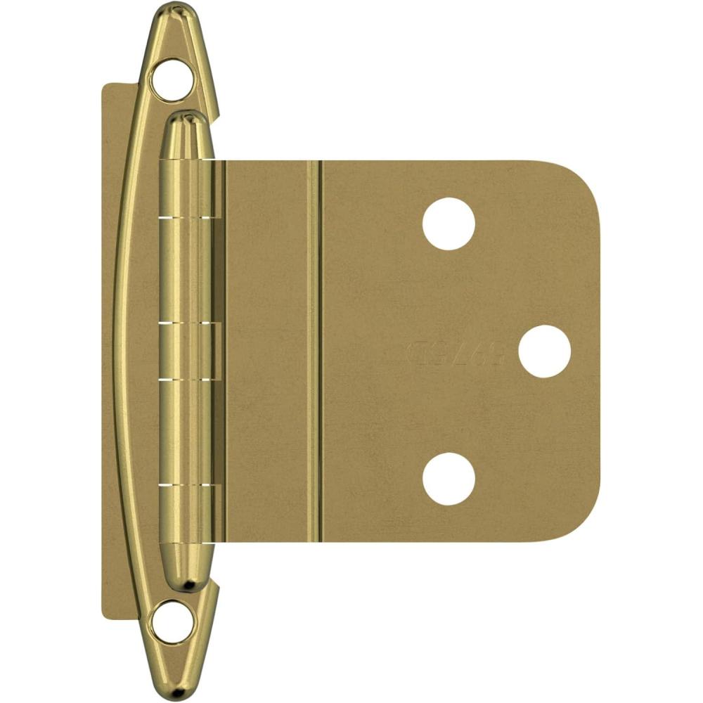 imageAmerock BPR7928CZ  Cabinet Hinge  38 in 10 mm Inset Self Closing Face Mount  Champagne Bronze  Kitchen Cabinet Door Hinge  1 Pair2 Pack  Functional HardwarePolished Brass