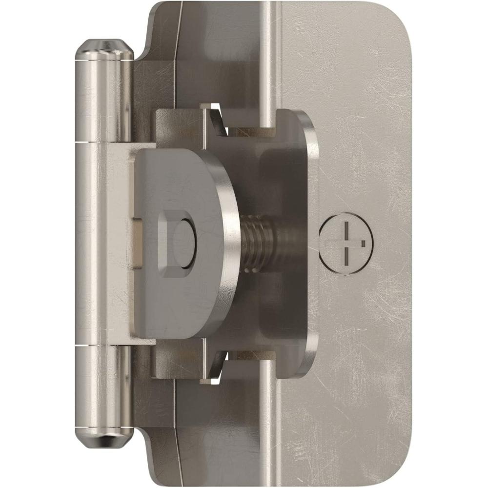 imageAmerock BPR8704CZ  Cabinet Hinge  12 in 13 mm Overlay Double Demountable  Champagne Bronze  Kitchen Cabinet Door Hinge  1 Pair2 Pack  Functional HardwareSterling Nickel