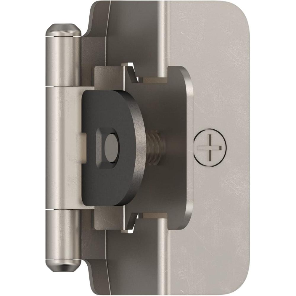imageAmerock BPR8704CZ  Cabinet Hinge  12 in 13 mm Overlay Double Demountable  Champagne Bronze  Kitchen Cabinet Door Hinge  1 Pair2 Pack  Functional HardwareSatin Nickel