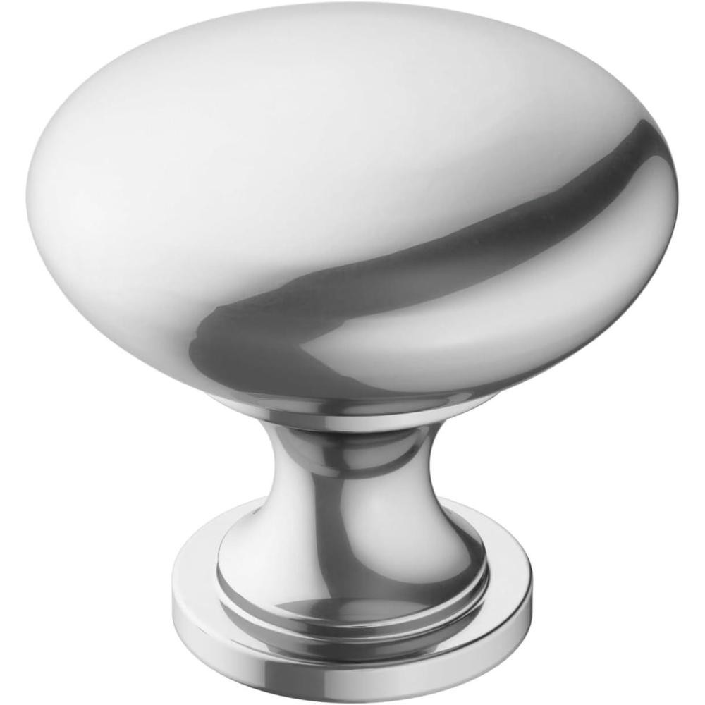 imageAmerock Era 114 inch 32mm Diameter Matte Black Cabinet Knob 10 PackPolished Chrome