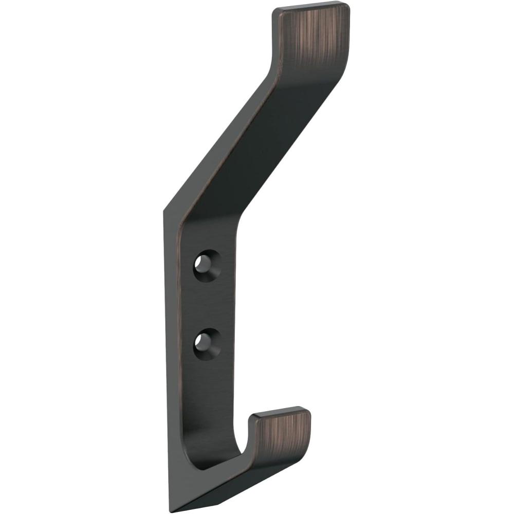 imageAmerock H37003CZ Emerge Double Prong Decorative Wall Hook Champagne Bronze Hook for Coats Hats Backpacks Bags Hooks for Bathroom Bedroom Closet Entryway Laundry Room OfficeOil Rubbed Bronze