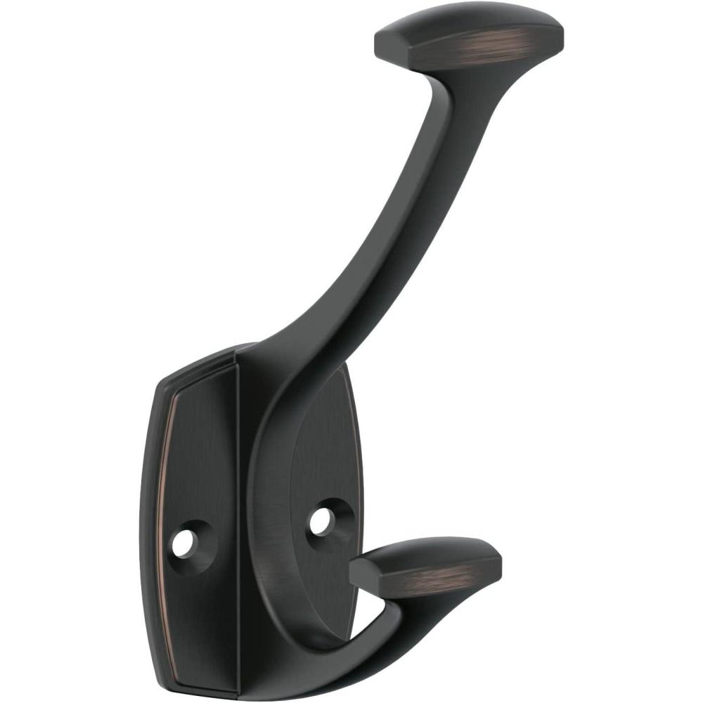 imageAmerock H37004ORB Vicinity Triple Prong Decorative Wall Hook Oil Rubbed Bronze Hook for Coats Hats Backpacks Bags Hooks for Bathroom Bedroom Closet Entryway Laundry Room OfficeOil Rubbed Bronze