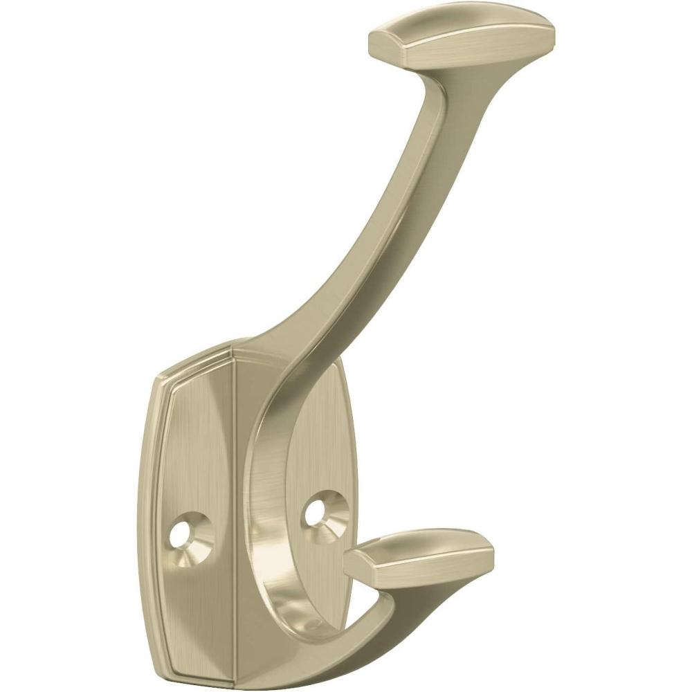 imageAmerock H37004ORB Vicinity Triple Prong Decorative Wall Hook Oil Rubbed Bronze Hook for Coats Hats Backpacks Bags Hooks for Bathroom Bedroom Closet Entryway Laundry Room OfficeGolden Champagne