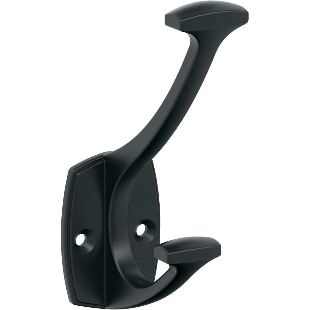 imageAmerock H37004ORB Vicinity Triple Prong Decorative Wall Hook Oil Rubbed Bronze Hook for Coats Hats Backpacks Bags Hooks for Bathroom Bedroom Closet Entryway Laundry Room OfficeMatte Black
