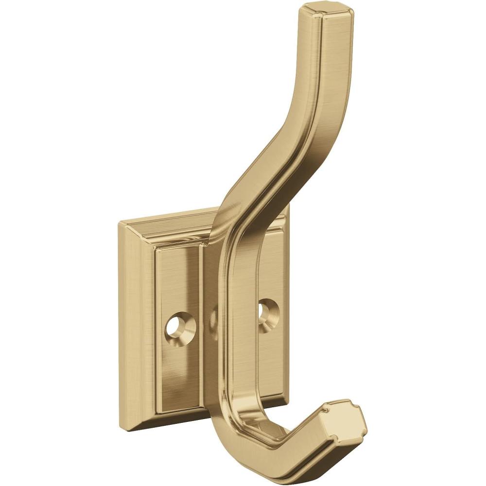 imageAmerock H37005G10 Aliso Double Prong Decorative Wall Hook Satin Nickel Hook for Coats Hats Backpacks Bags Hooks for Bathroom Bedroom Closet Entryway Laundry Room OfficeChampagne Bronze