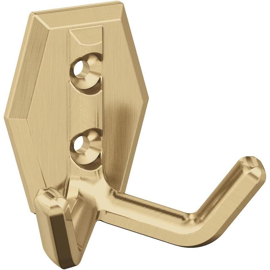 imageAmerock H3700826  Benton Double Prong Decorative Wall Hook  Polished Chrome Hook for Coats Hats Backpacks Bags  Hooks for Bathroom Bedroom Closet Entryway Laundry Room OfficeChampagne Bronze