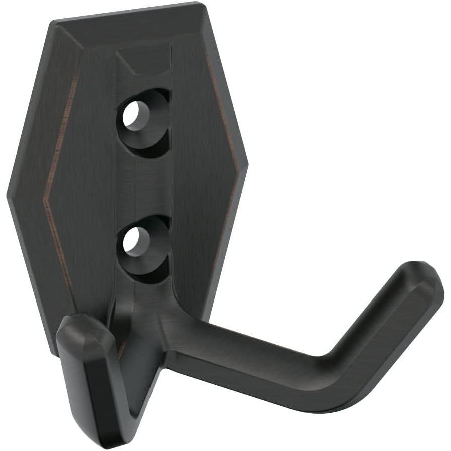 imageAmerock H3700826 Benton Double Prong Decorative Wall Hook Polished Chrome Hook for Coats Hats Backpacks Bags Hooks for Bathroom Bedroom Closet Entryway Laundry Room OfficeOil Rubbed Bronze