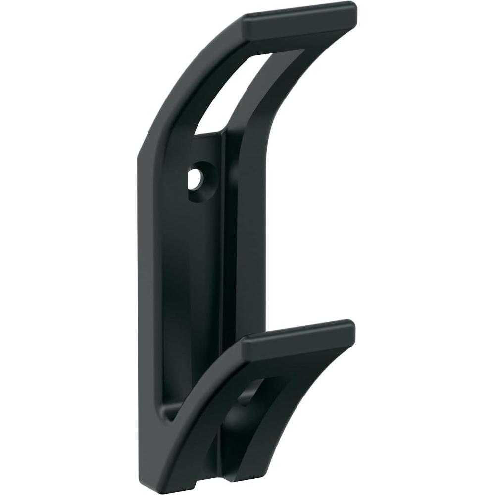 imageAmerock H37010MB  Avid Double Prong Decorative Wall Hook  Matte Black Hook for Coats Hats Backpacks Bags  Hooks for Bathroom Bedroom Closet Entryway Laundry Room OfficeMatte Black