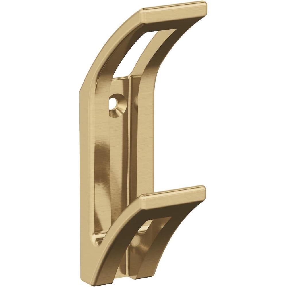 imageAmerock H37010MB  Avid Double Prong Decorative Wall Hook  Matte Black Hook for Coats Hats Backpacks Bags  Hooks for Bathroom Bedroom Closet Entryway Laundry Room OfficeChampagne Bronze