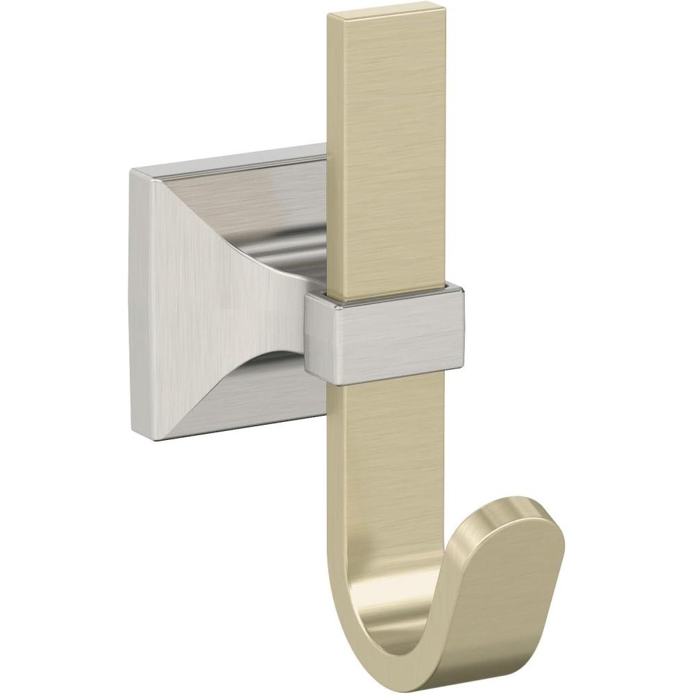 imageAmerock HBX36686BBZG10 Burbank Single Prong Decorative Wall Hook Golden ChampagneSatin Nickel Hook for Coats Hats Backpacks Bags Hooks for Bathroom Bedroom Closet Entryway Laundry RoomGolden ChampagneSatin Nickel