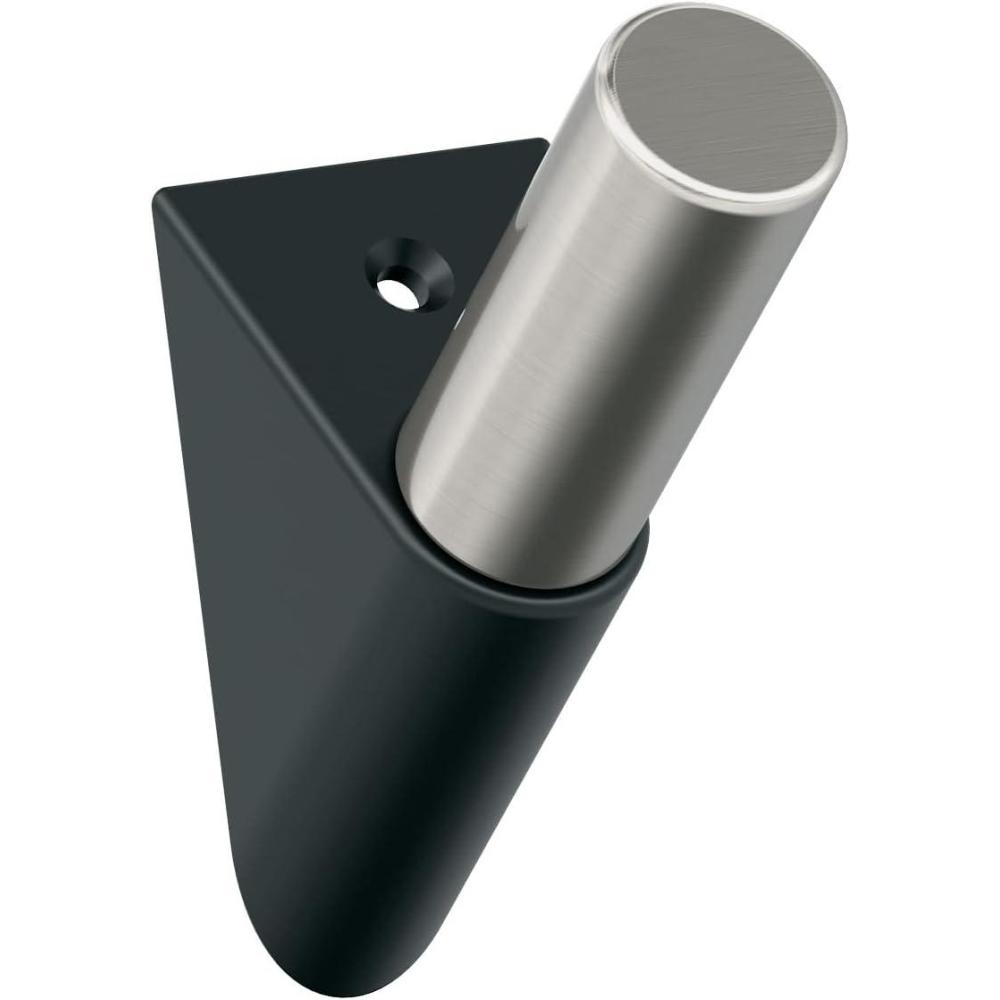 imageAmerock HBX37011MBG10 Acclivity Single Prong Decorative Wall Hook Matte BlackSatin Nickel Hook for Coats Hats Backpacks Bags Hooks for Bathroom Bedroom Closet EntrywayMatte BlackSatin Nickel