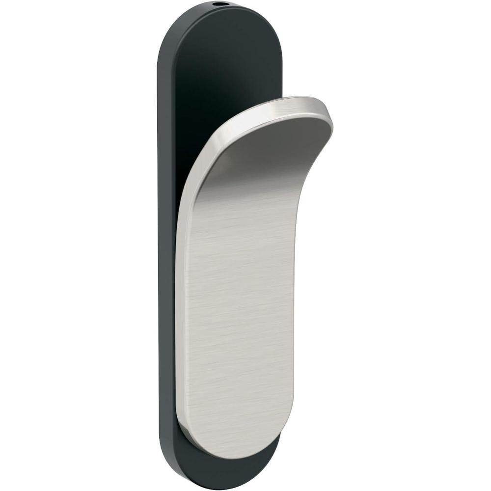 imageAmerock HBX37012MB Unison Single Prong Decorative Wall Hook Matte Black Hook for Coats Hats Backpacks Bags Hooks for Bathroom Bedroom Closet Entryway Laundry Room OfficeMatte BlackSatin Nickel