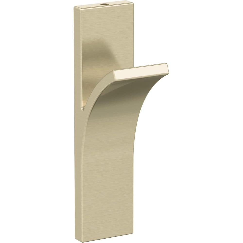 imageAmerock HBX37014G10 Apex Single Prong Decorative Wall Hook Satin Nickel Hook for Coats Hats Backpacks Bags Hooks for Bathroom Bedroom Closet Entryway Laundry Room OfficeGolden Champagne