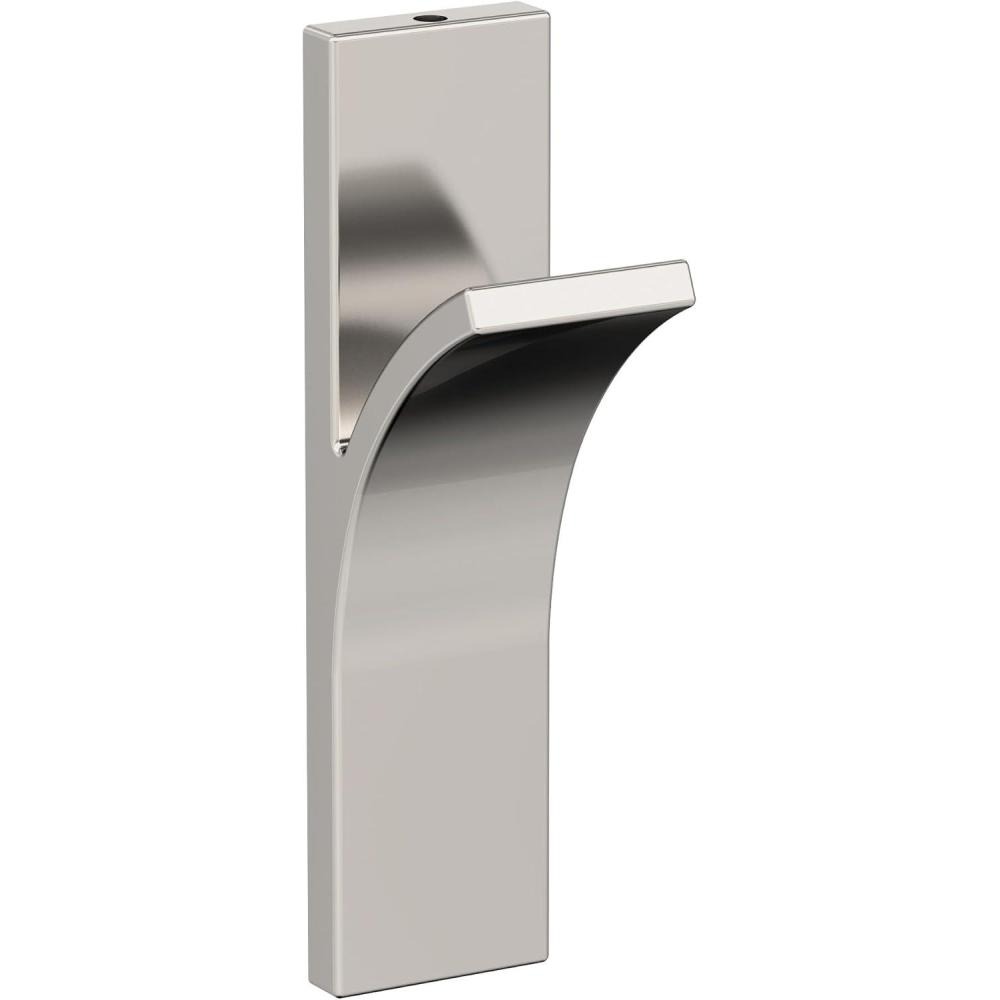 imageAmerock HBX37014G10  Apex Single Prong Decorative Wall Hook  Satin Nickel Hook for Coats Hats Backpacks Bags  Hooks for Bathroom Bedroom Closet Entryway Laundry Room OfficePolished Nickel