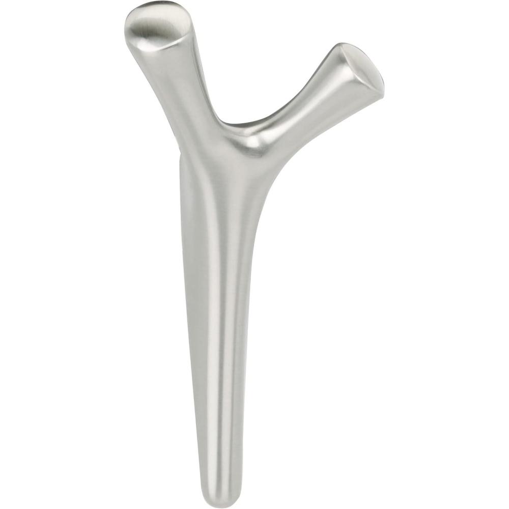 imageAmerock HBX37016G10 Kodiak Triple Prong Decorative Wall Hook Satin Nickel Hook for Coats Hats Backpacks Bags Hooks for Bathroom Bedroom Closet Entryway Laundry Room OfficeSatin Nickel