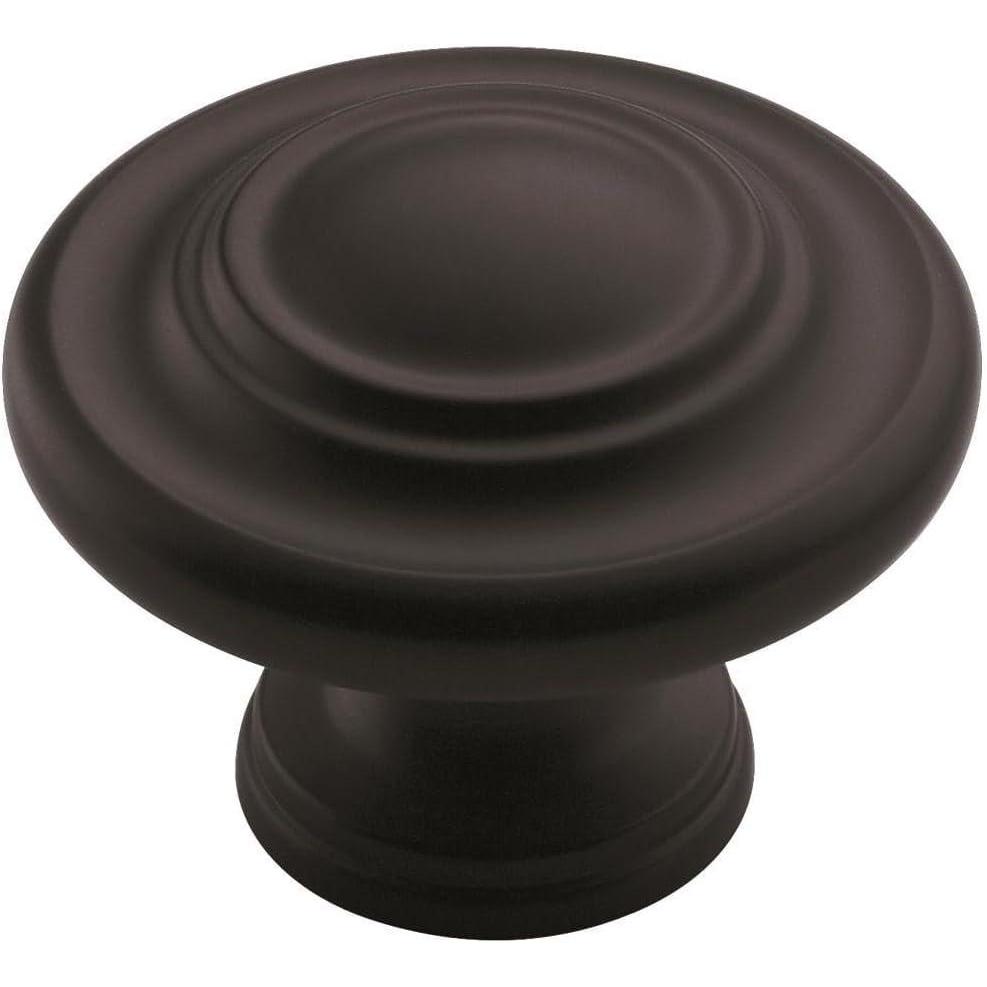 imageAmerock Inspirations 1516 inch 33mm Diameter OilRubbed Bronze Cabinet Knob 10 PackMatte Black