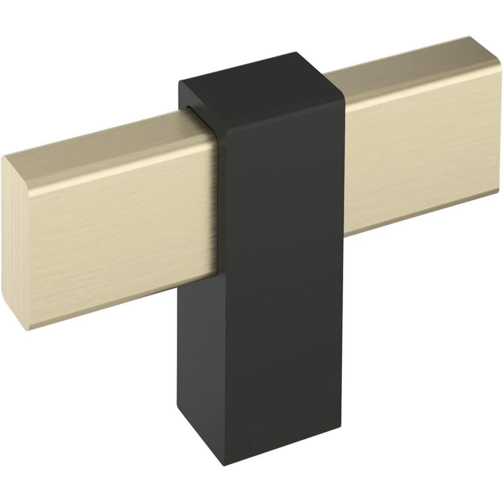 imageAmerock Mulino 238 inch 60mm Length Golden ChampagneMatte Black Cabinet Knob BP36720BBZMBGolden ChampagneMatte Black