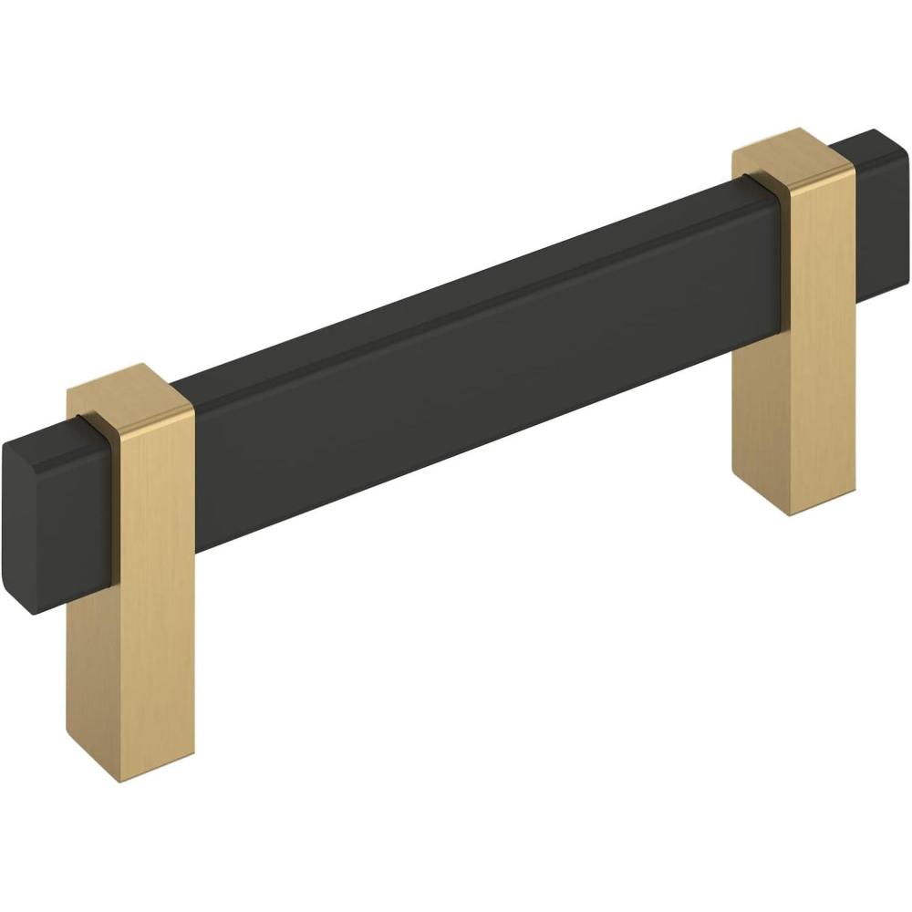 imageAmerock Mulino 7916 inch 192mm CentertoCenter Golden ChampagneMatte Black Cabinet Pull BP36725BBZMBMatte BlackChampagne Bronze