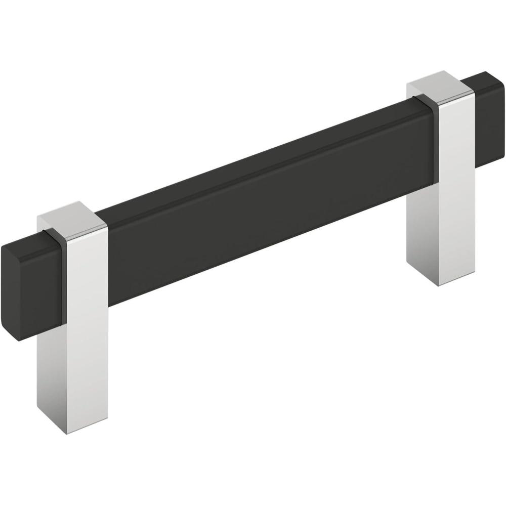 imageAmerock Mulino 7916 inch 192mm CentertoCenter Golden ChampagneMatte Black Cabinet Pull BP36725BBZMBMatte BlackPolished Chrome