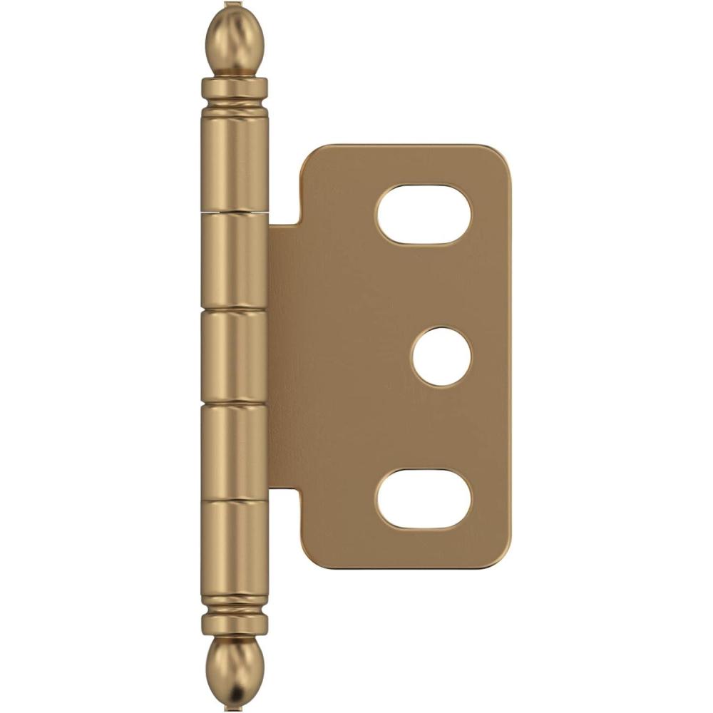 imageAmerock PK3180TBCZ Cabinet Hinge 34 in 19 mm Door Thickness Full Inset Partial Wrap Ball Tip Champagne Bronze Kitchen Cabinet Door Hinge Single Hinge Functional HardwareChampagne Bronze