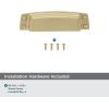 Amerock | Cabinet Cup Pull | Black Bronze | 3-1/2 inch (89 mm) Center to Center | Highland Ridge | 1 Pack | Drawer Pull | Drawer Handle | Cabinet Hardware(Champagne Bronze)