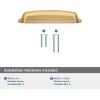 Amerock | Cabinet Cup Pull | Golden Champagne | 5-1/16 inch (128 mm) Center to Center | Stature | 1 Pack | Drawer Pull | Drawer Handle | Cabinet Hardware(Champagne Bronze)