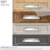 Amerock | Cabinet Cup Pull | Golden Champagne | 5-1/16 inch (128 mm) Center to Center | Stature | 1 Pack | Drawer Pull | Drawer Handle | Cabinet Hardware(Polished Nickel)
