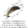 Amerock | Cabinet Cup Pull | Matte Black | 3 inch (76 mm) Center-to-Center | Ravino | Drawer Pull | Drawer Handle | Cabinet Hardware (Pack of 1)(Champagne Bronze)