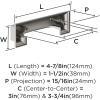 Amerock | Cabinet Cup Pull | Matte Black | 3 inch & 3-3/4 inch (76mm & 96 mm) Center-to-Center | Appoint | 1 Pack | Drawer Pull | Cabinet Handle | Cabinet Hardware(Polished Nickel)