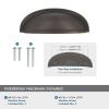 Amerock | Cabinet Cup Pull | Oil Rubbed Bronze | 3 inch. (76 mm) & 4 inch. (102 mm) Center to Center | Ashby | 1 Pack | Drawer Pull | Drawer Handle | Cabinet Hardware(Oil Rubbed Bronze)