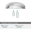 Amerock | Cabinet Cup Pull | Oil Rubbed Bronze | 3 inch. (76 mm) & 4 inch. (102 mm) Center to Center | Ashby | 1 Pack | Drawer Pull | Drawer Handle | Cabinet Hardware(Polished Chrome)