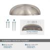 Amerock | Cabinet Cup Pull | Oil Rubbed Bronze | 3 inch. (76 mm) & 4 inch. (102 mm) Center to Center | Ashby | 1 Pack | Drawer Pull | Drawer Handle | Cabinet Hardware(Satin Nickel)