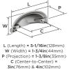 Amerock | Cabinet Cup Pull | Oil Rubbed Bronze | 3 inch. (76 mm) & 4 inch. (102 mm) Center to Center | Ashby | 1 Pack | Drawer Pull | Drawer Handle | Cabinet Hardware(Polished Chrome)