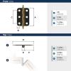 Amerock | Cabinet Hinge | 2-11/16 inch (68 mm) Length | Antique Brass | 2 Pack | Non Self-Closing | Butt | Cabinet Door(Antique Brass)