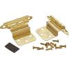 Amerock | Cabinet Hinge | 3/8 inch (10 mm) Inset Hinge | Satin Nickel | 2 Pack | Self-Closing Hinge | Face Mount Hinge | Cabinet Door Hinge(Polished Brass)