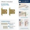 Amerock | Cabinet Hinge | 3/8 inch (10 mm) Inset Hinge | Satin Nickel | 2 Pack | Self-Closing Hinge | Face Mount Hinge | Cabinet Door Hinge(Polished Brass)