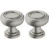 Amerock | Cabinet Knob | Champagne Bronze | 1-1/8 inch (29 mm) Diameter | Ville | 1 Pack | Drawer Knob | Cabinet Hardware(Satin Nickel)