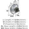 Amerock | Cabinet Knob | Clear/Gunmetal | 1-3/4 inch (44 mm) Diameter | Glacio | 1 Pack | Drawer Knob | Cabinet Hardware(Clear/Gunmetal)