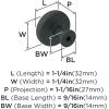 Amerock | Cabinet Knob | Polished Chrome | 1-1/4 inch (32 mm) Diameter | Factor | 1 Pack | Drawer Knob | Cabinet Hardware(Matte Black)